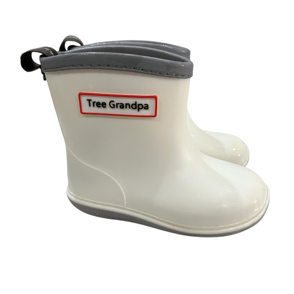 Tree Grandpa White 13 Toddler Rubber Rain Boots Girl Boy Outdoor